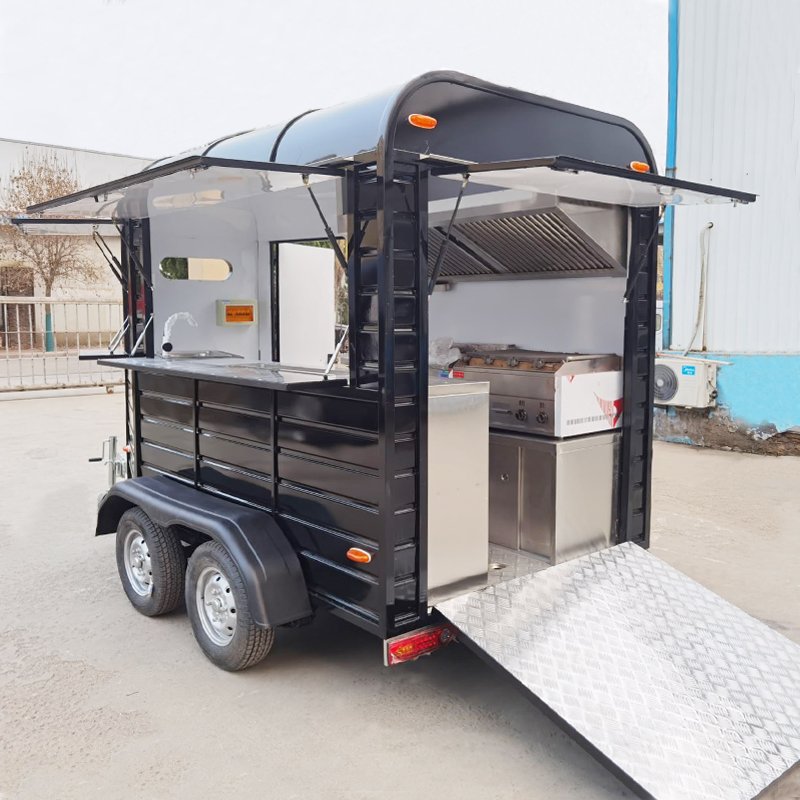 YANZHIMEI 2024 Concession Food Cart Mobile Kitchen Horse Box Juice Drink Cocktail Bar Station Trailer for Sale
