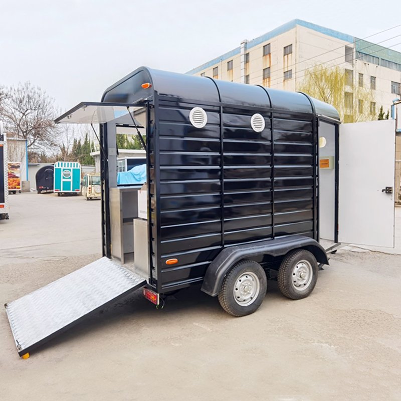YANZHIMEI 2024 Concession Food Cart Mobile Kitchen Horse Box Juice Drink Cocktail Bar Station Trailer for Sale