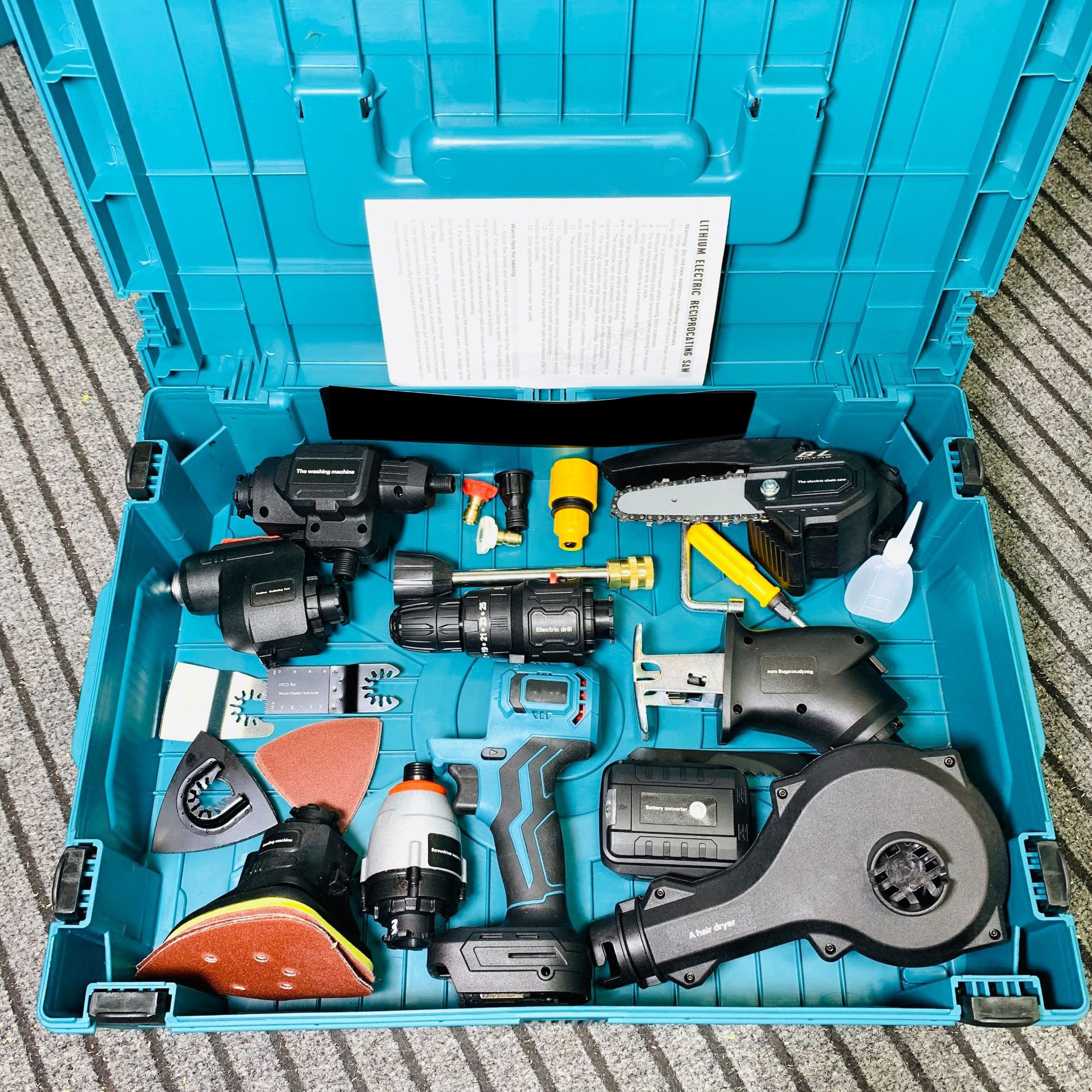 18v Electrician Cordless Lithium-ion Battery Drill Set Impact Wrench Combo Power Tools Kits