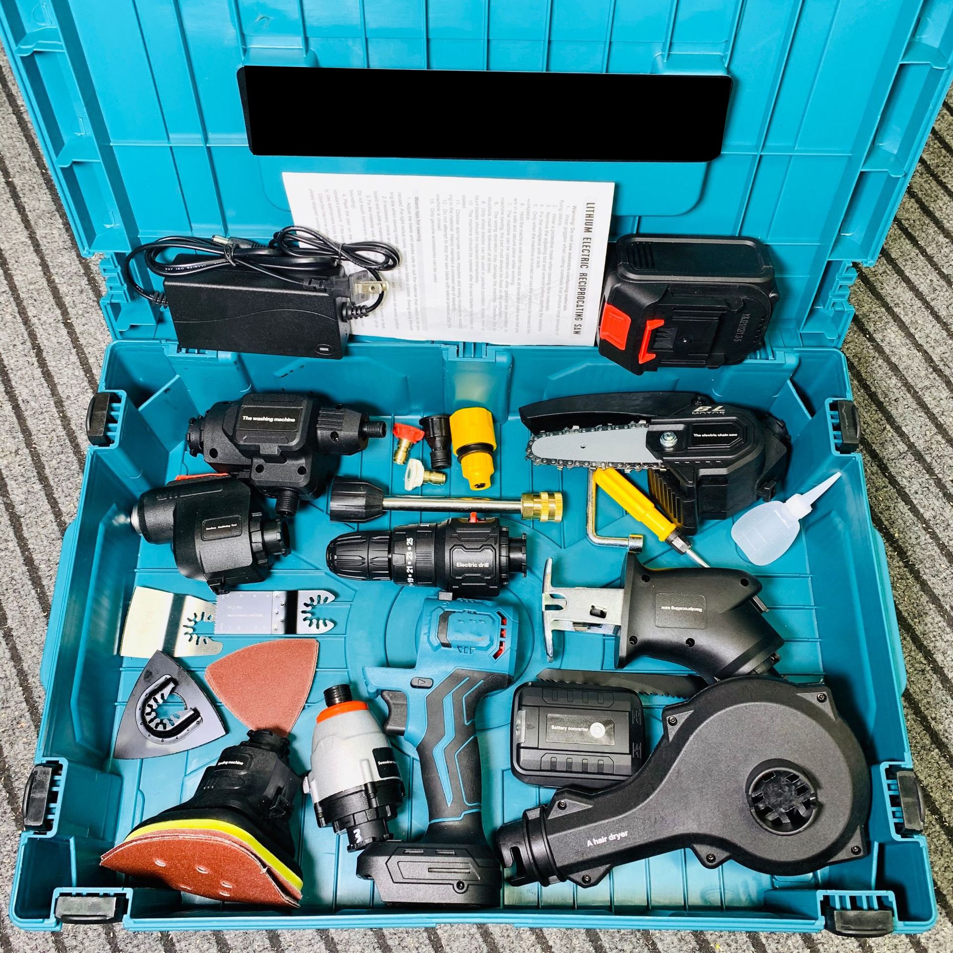 18v Electrician Cordless Lithium-ion Battery Drill Set Impact Wrench Combo Power Tools Kits