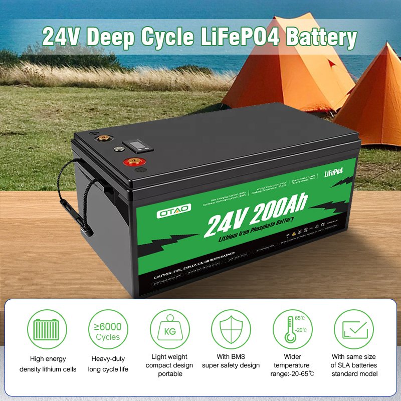 24V 200Ah 300Ah Lifepo4 Battery Pack Baterias De Litio Lithium Iron Phosphate Cell Solar Battery Gsl Energy For Rv Ev Golf Cart