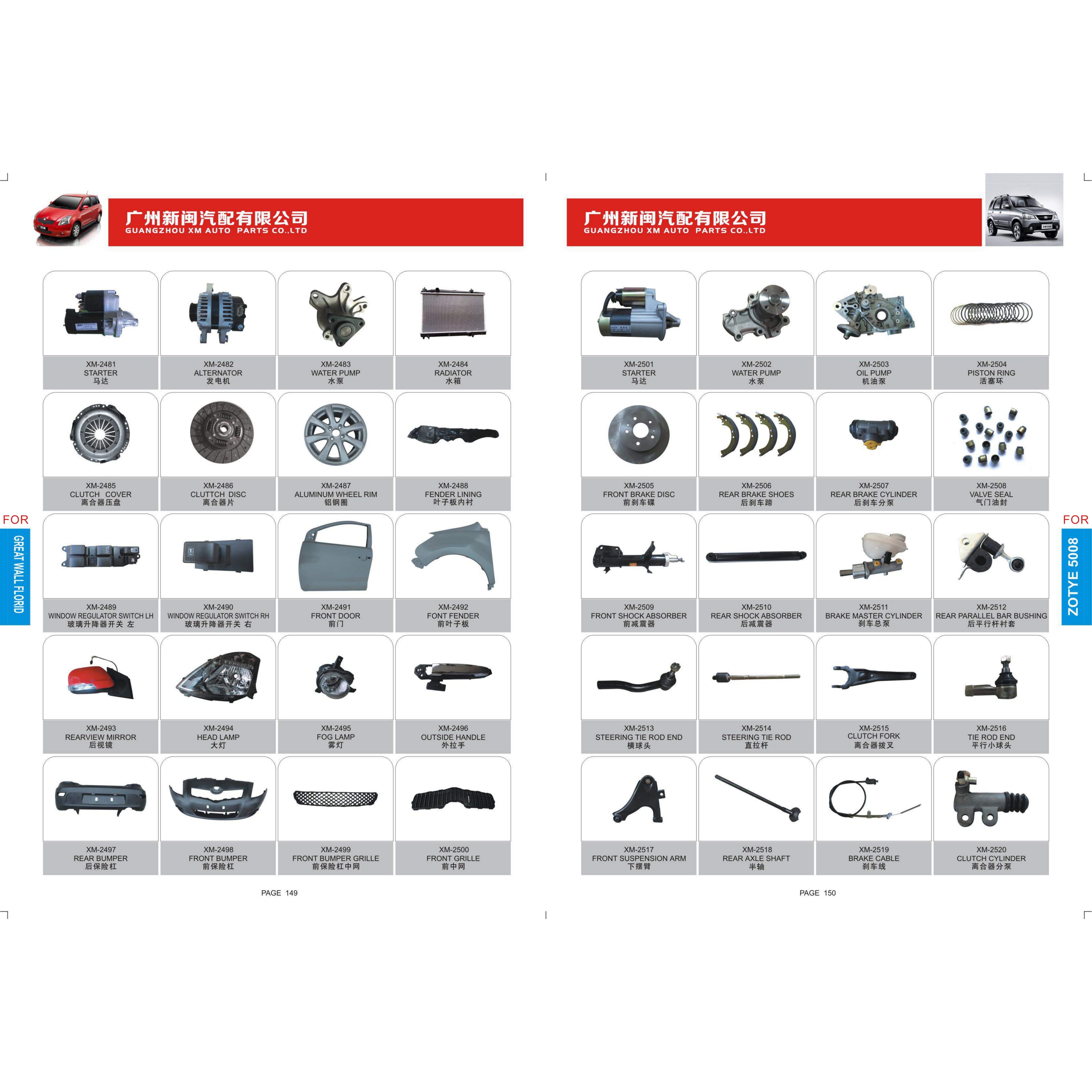 For Zotye All Series Car Auto Part Headlight Tail Lamp Front Rear Bumper DRL Daytime Running Light Fender Rearview Mirror