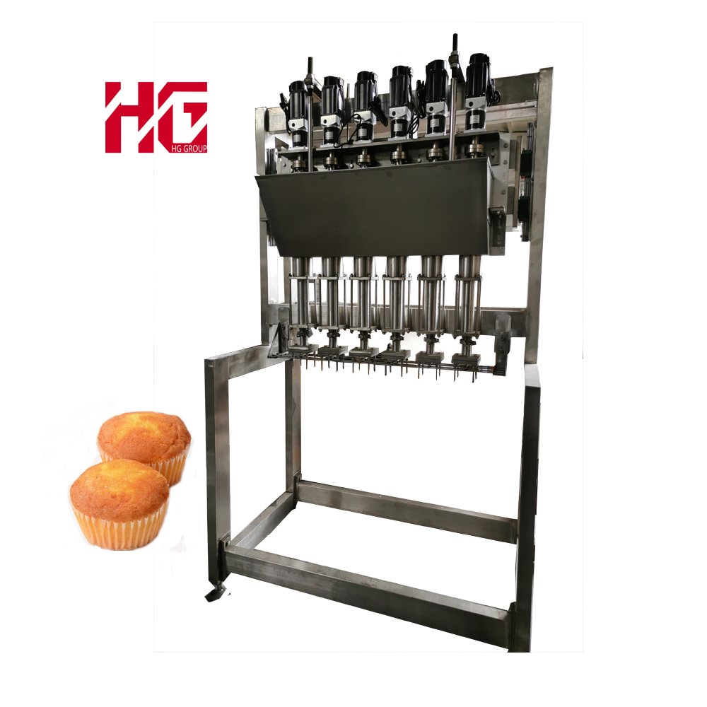 HG Fully Auto PLC Control Food Cupcake Production Line Complete Cake Baking Equipment Whole Set Cake Production Line