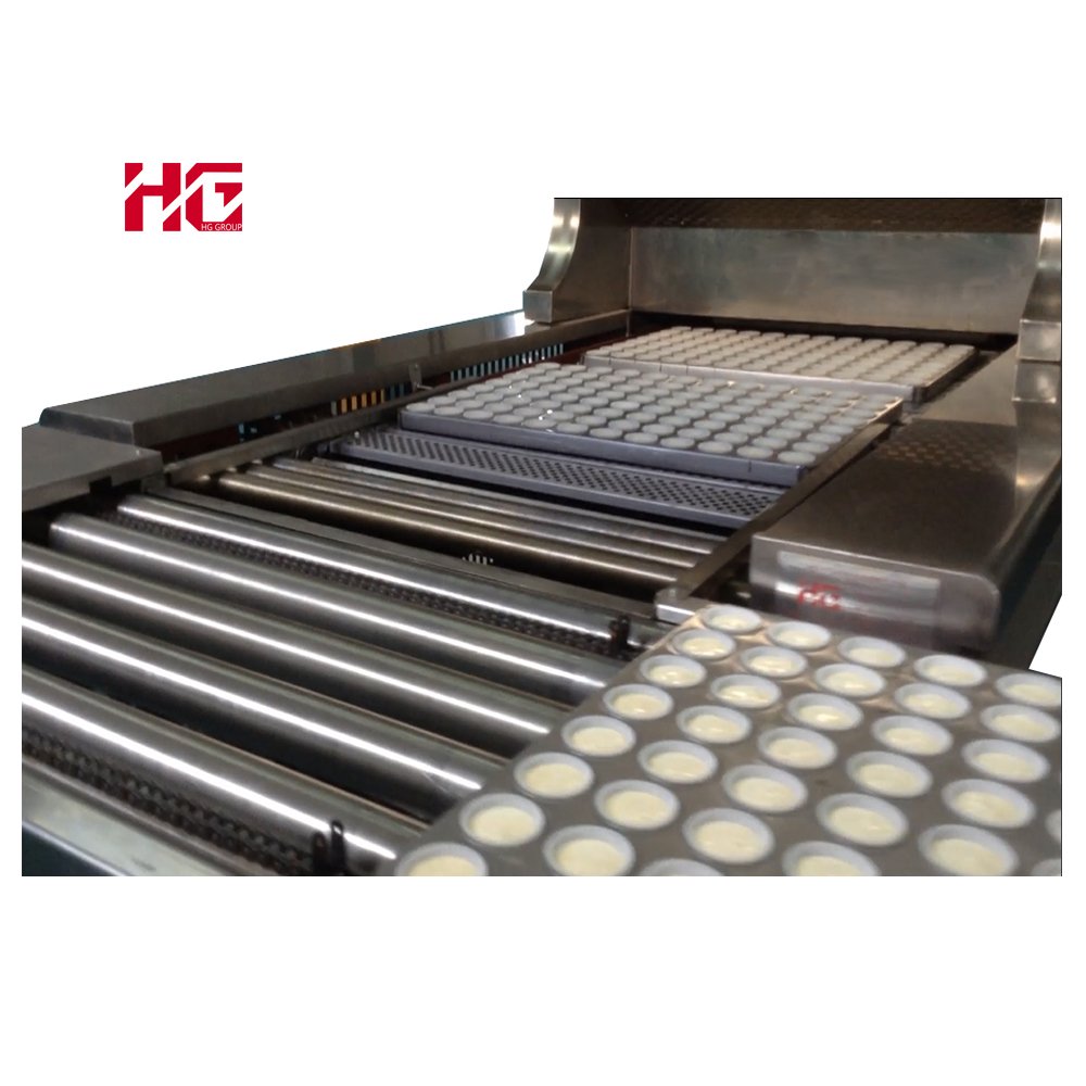 HG Fully Auto PLC Control Food Cupcake Production Line Complete Cake Baking Equipment Whole Set Cake Production Line