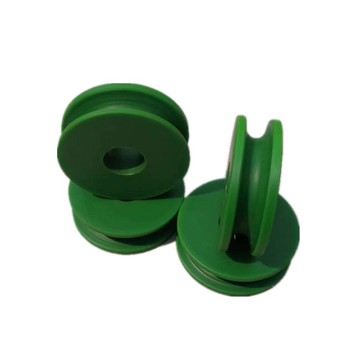 Black plastic nylon sheave pulley roller with bearings MC nylon transmission part flat belt drive pulley wheel