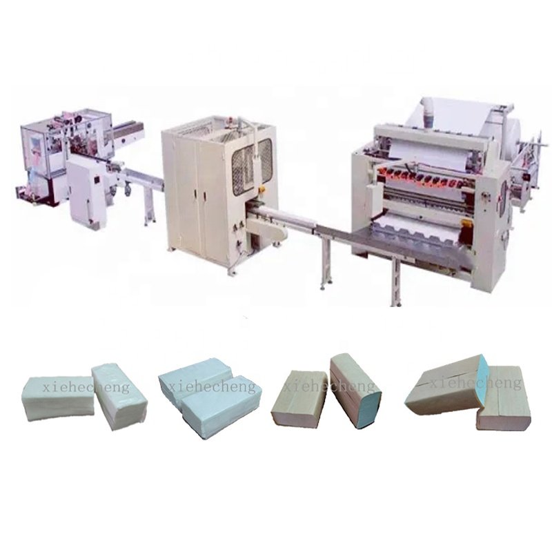 China Full Automatic Paper Hand Towel PE Plastic Film Wrapping Production Line