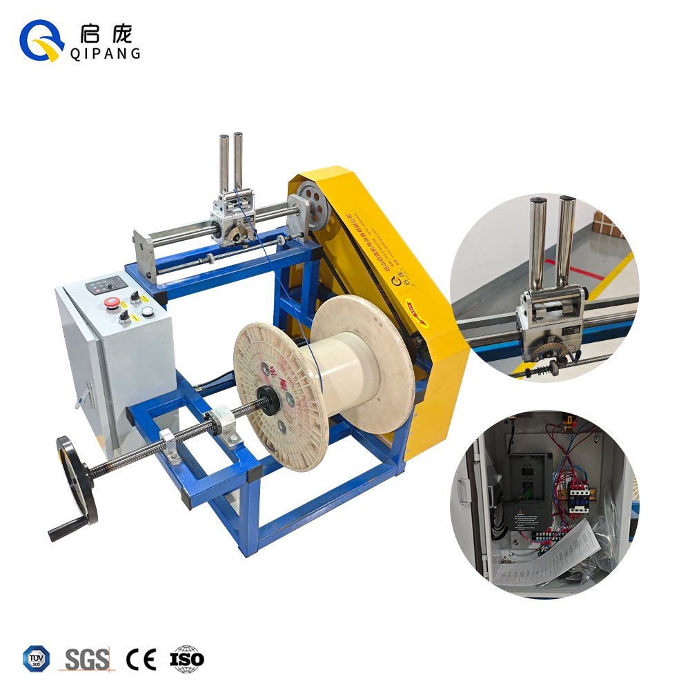 QIPANG Small Spool Winding Machine Copper Wire Take-up & Pay-Out Machinery High Speed Automatic Traversing Rewinding Machine