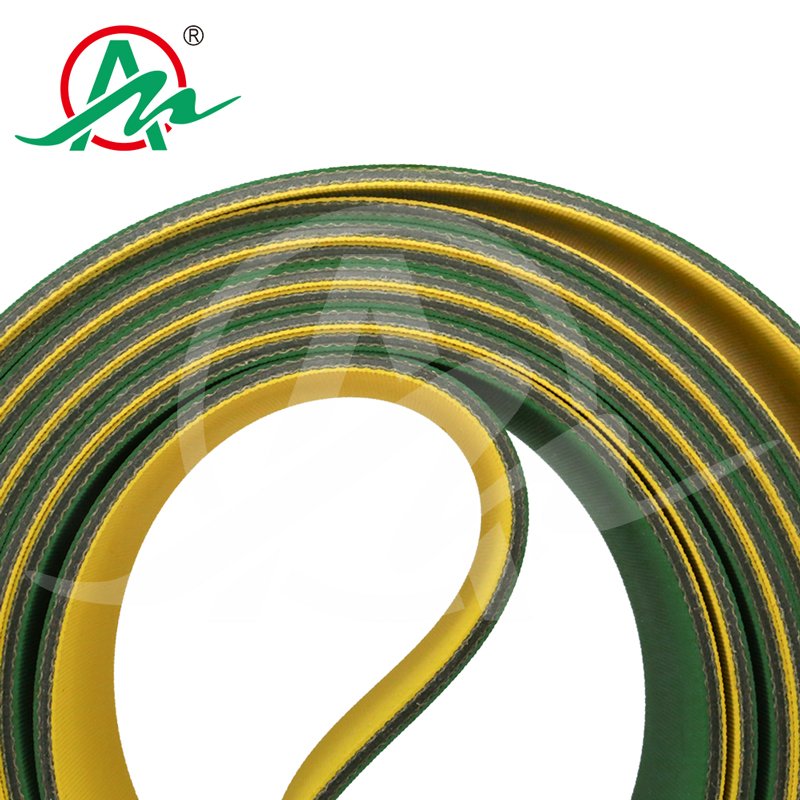 AIMAI brand wholesale price yellow and green endless flat belt or flat drive belt