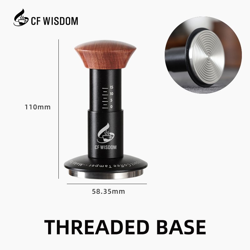 Stainless Steel 51/58mm coffee tools utensils accessories tamper Barista Handle Adjustable Depth Head Coffee Calibrated Tamper