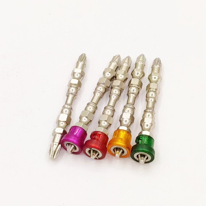 Screwdriver Bits 65mm Calibre Phillips Strong Magnet Driver Steel Double Head Hex Shank With Magnetizer Ring
