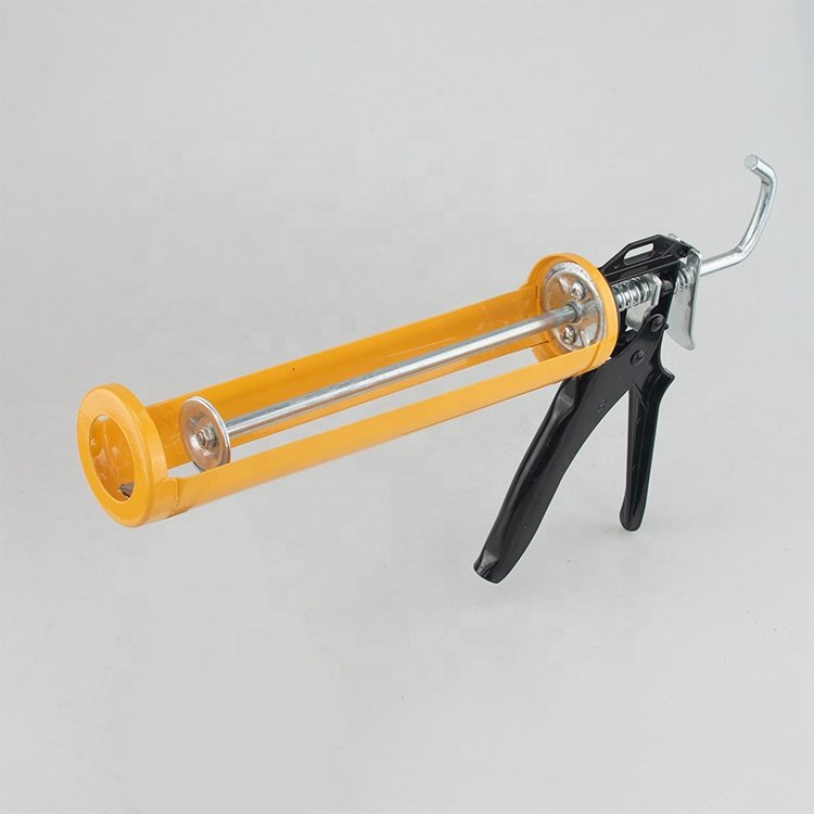 Yellow Refillable Mortar Power Barrel 600ml Plastic Tube Sausage Air Caulking Gun