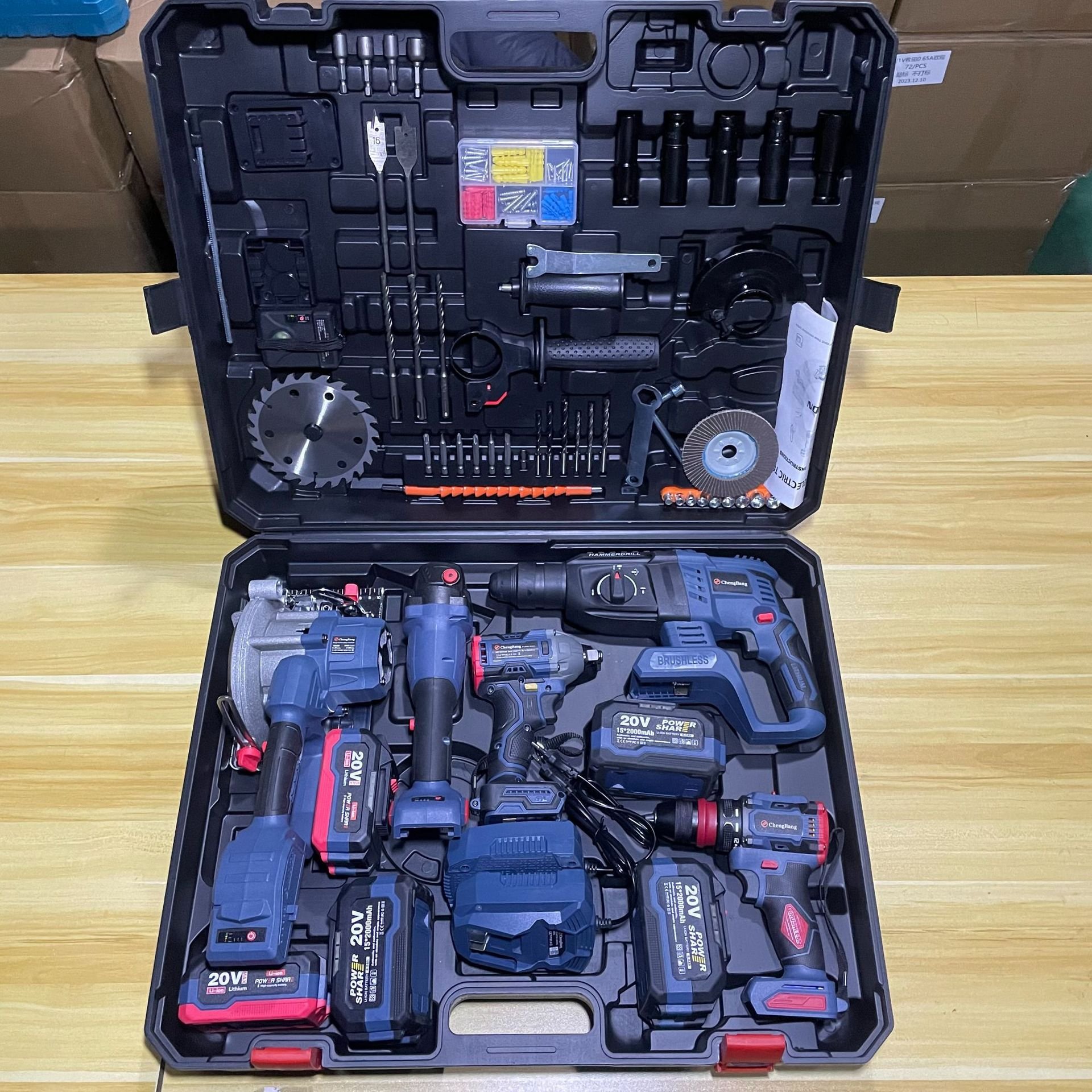 20V Cordless Drill Set 5-Piece Multi-Accessory Brushless Lithium Tools Set Lithium Battery Power Tools Kit For Home Improvement