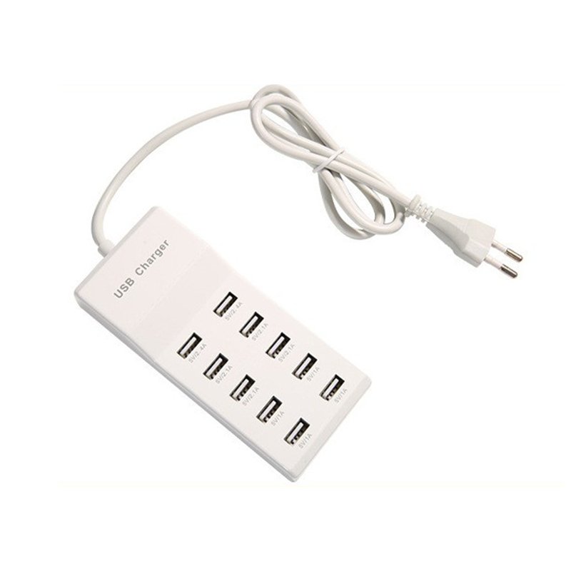 2024 Hot 10-Port USB Charger Fast Usb Charging Station Dock Hub for Multiple Device for Gift