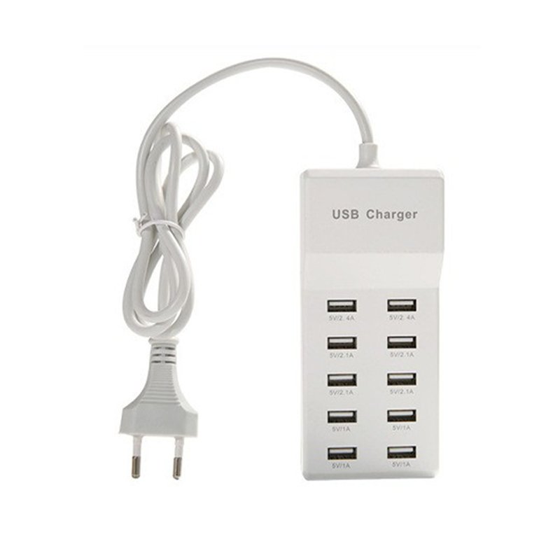 2024 Hot 10-Port USB Charger Fast Usb Charging Station Dock Hub for Multiple Device for Gift