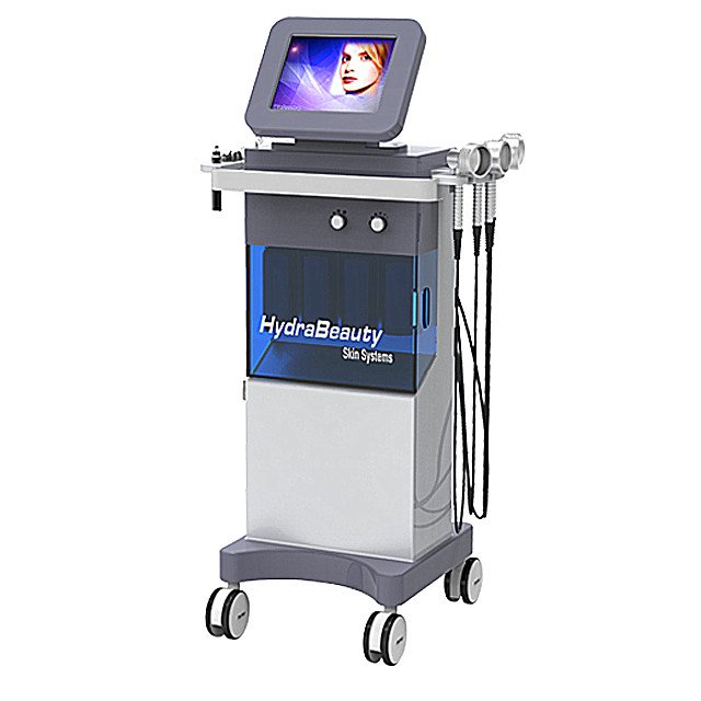Professional Vertical Hydro Dermabrasion H2O2 Hydra Oxygen Facial Machine with Led Light