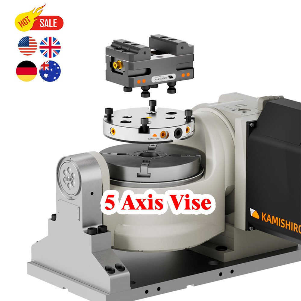 Lang Vise Makro Grip 5thaxis Cnc Tools Self-Centering Vise 125mm for Rotary Table Milling Machine Precision CNC Vice Kamishiro