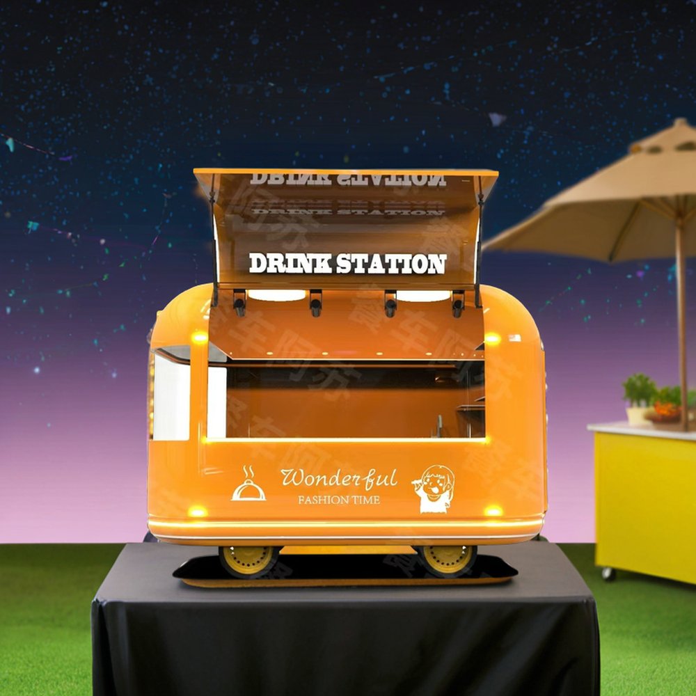 New Stainless Steel and Fiberglass Mobile Food Truck/Cart/Van for Street Coffee Restaurant Bakery and Snack Food for Farm Use