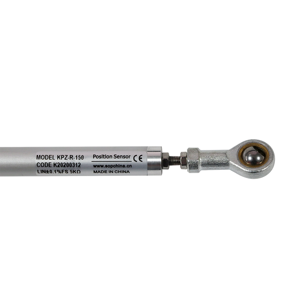 KPZ 150mm stroke length 12mm diameter potentiometric linear displacement sensor with both rod end bearings