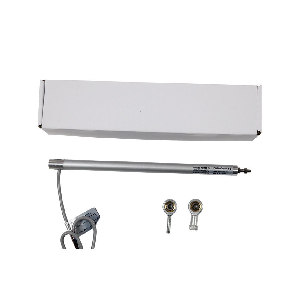 KPZ 150mm stroke length 12mm diameter potentiometric linear displacement sensor with both rod end bearings