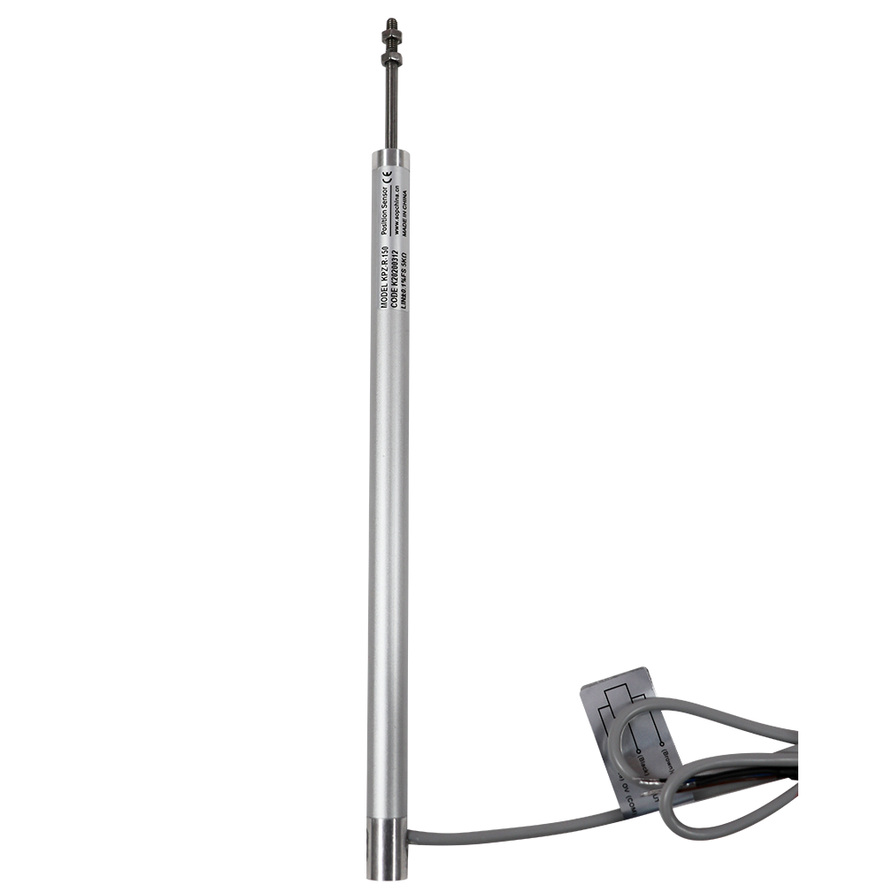 KPZ 150mm stroke length 12mm diameter potentiometric linear displacement sensor with both rod end bearings