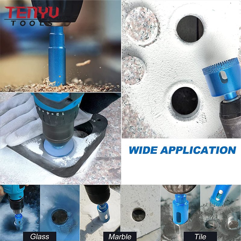 Power Tool Accessories High Quality Brazed Opener Diamond Hole Saw Core Drill Bit 18mm Brazing Core 6mm - 50mm Set