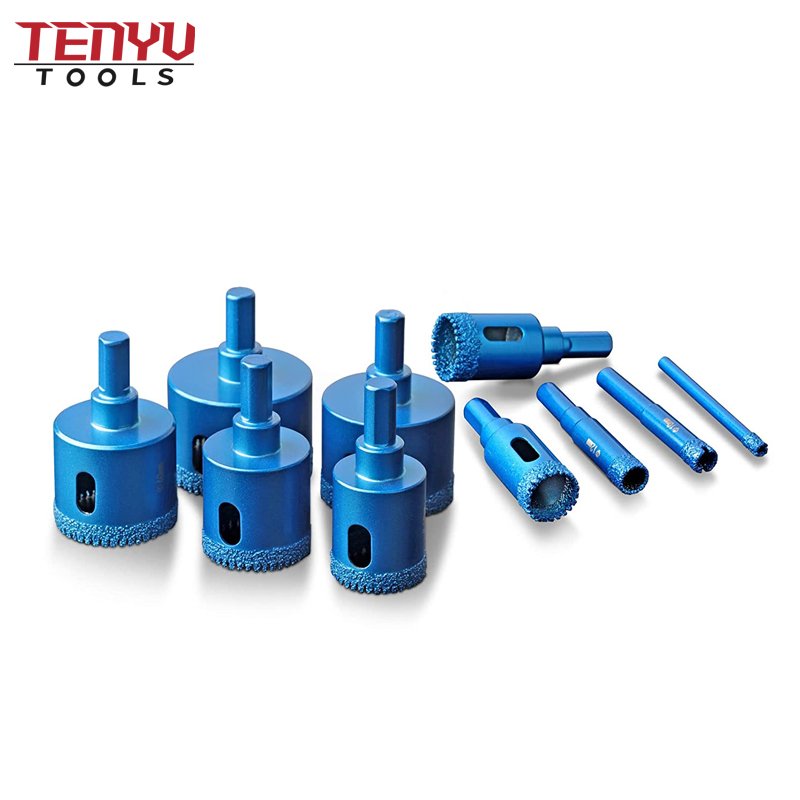 Power Tool Accessories High Quality Brazed Opener Diamond Hole Saw Core Drill Bit 18mm Brazing Core 6mm - 50mm Set