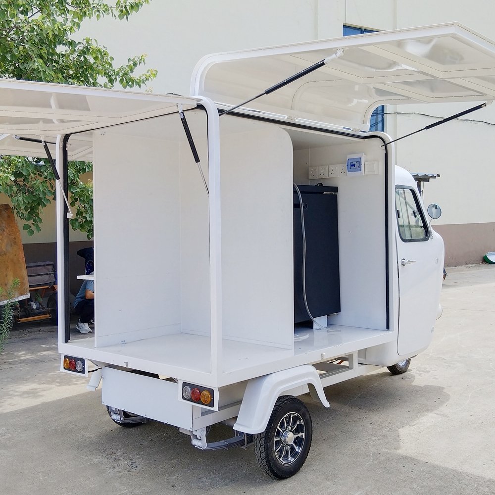Beer Bar Hotdog Cart Piaggio Ape Electric Tricycle Food Van Cart Mobile Food Truck for Sale Europe