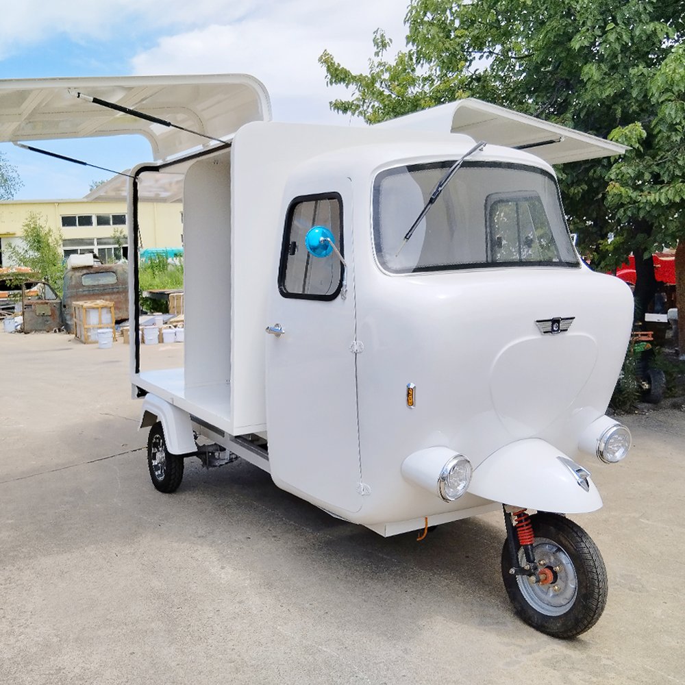 Beer Bar Hotdog Cart Piaggio Ape Electric Tricycle Food Van Cart Mobile Food Truck for Sale Europe