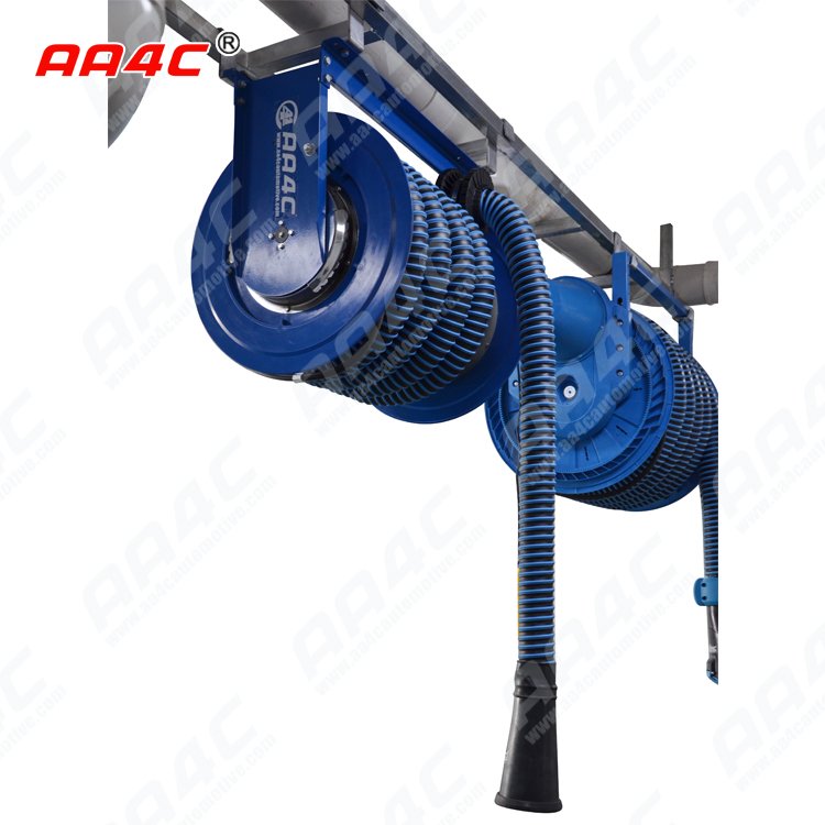 AA4C Car Exhaust Extracting System Auto Vehicle Exhaust Manual Fixed Tumbler Hose Reel Control Manually