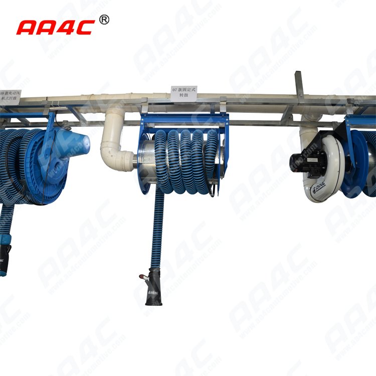 AA4C Car Exhaust Extracting System Auto Vehicle Exhaust Manual Fixed Tumbler Hose Reel Control Manually