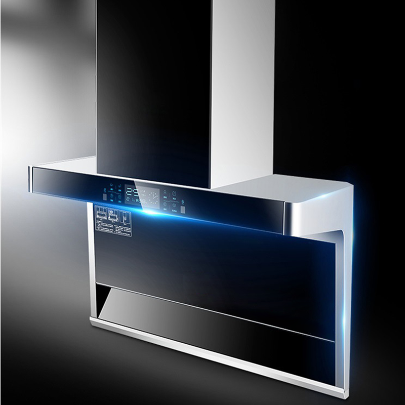 Screen Touch Electrical Range Hood Integrated Double Motor Range Hood SS Chimney MAXKY Kitchen Copper Motor Stainless Steel 200