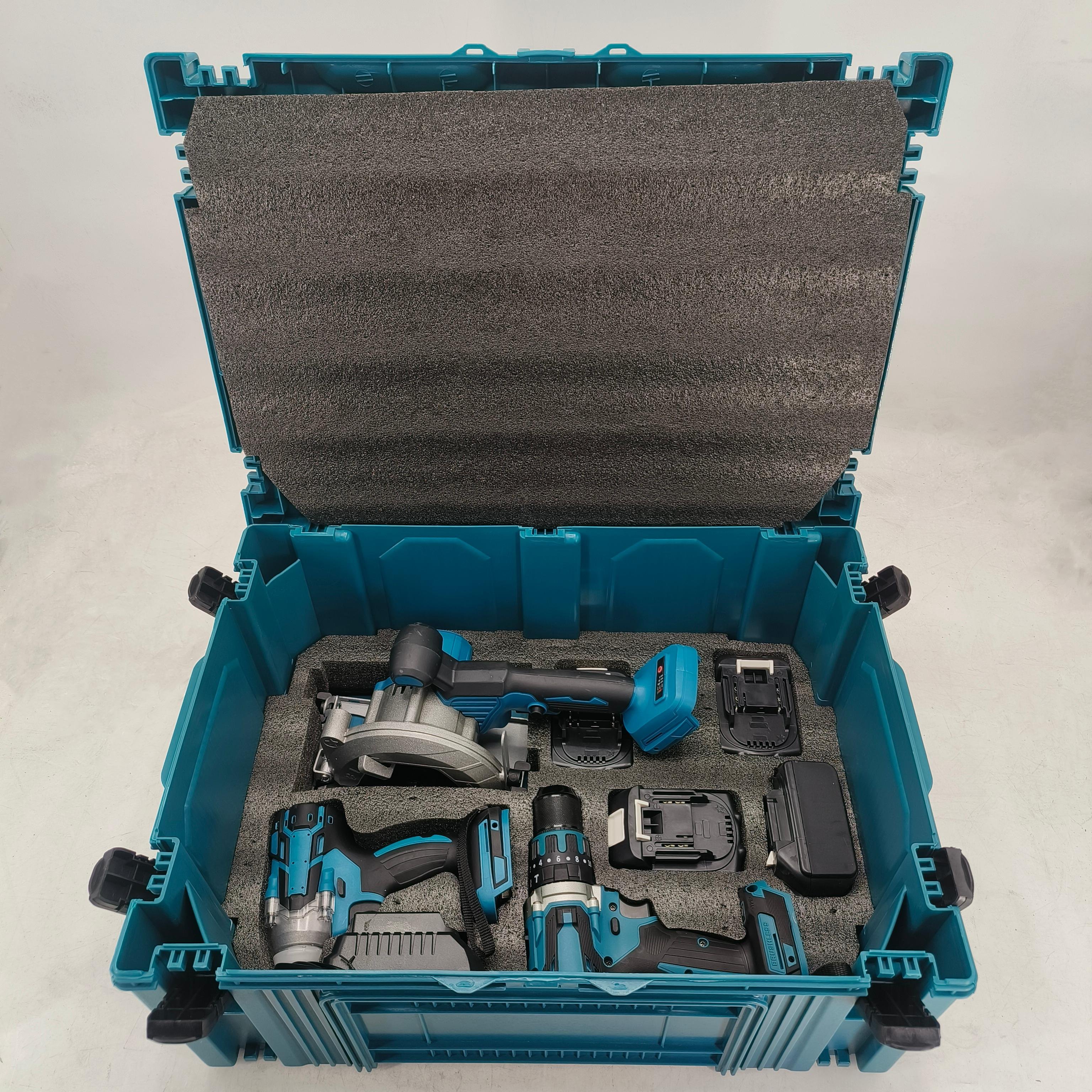 Electric Wrench, Angle Grinder, Curve Saw, Electric Hammer, Electric Drill, Handheld Saw 6-in-1 Set