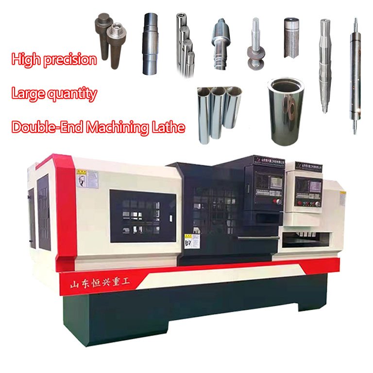 Hot sale Automatic load unload lathe machine 4 axis double head cnc lathe machine for metal