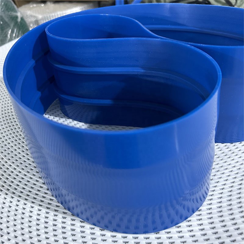 Blue PU open ended/ endless polyurethane belt pu synchronous belts with guide bar