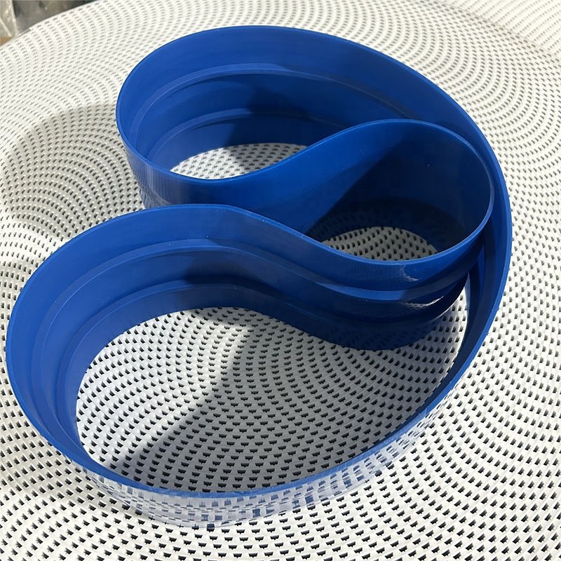Blue PU open ended/ endless polyurethane belt pu synchronous belts with guide bar