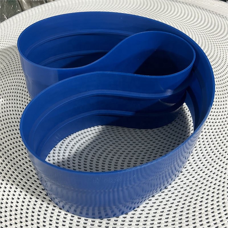 Blue PU open ended/ endless polyurethane belt pu synchronous belts with guide bar