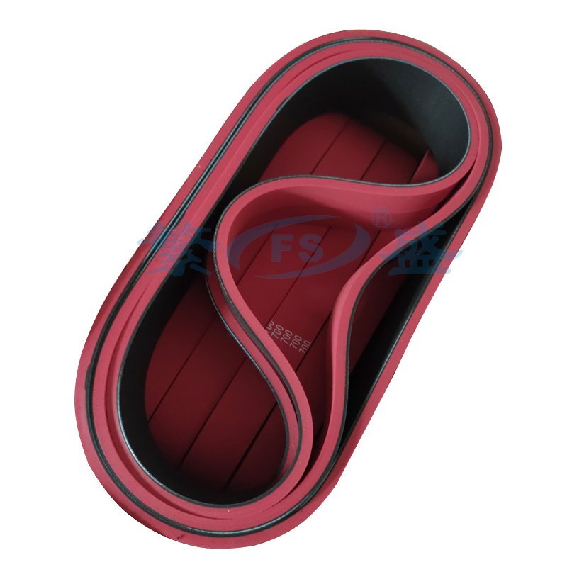 Red coating Rubber Flat Belt 40 shore A seamless rubber Transmission belt For Paste box Machine