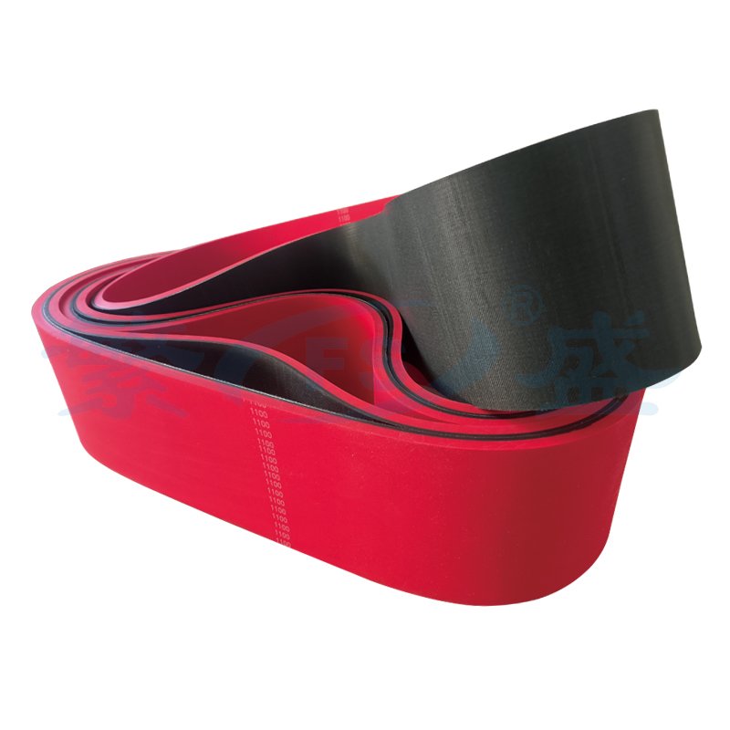 Red coating Rubber Flat Belt 40 shore A seamless rubber Transmission belt For Paste box Machine