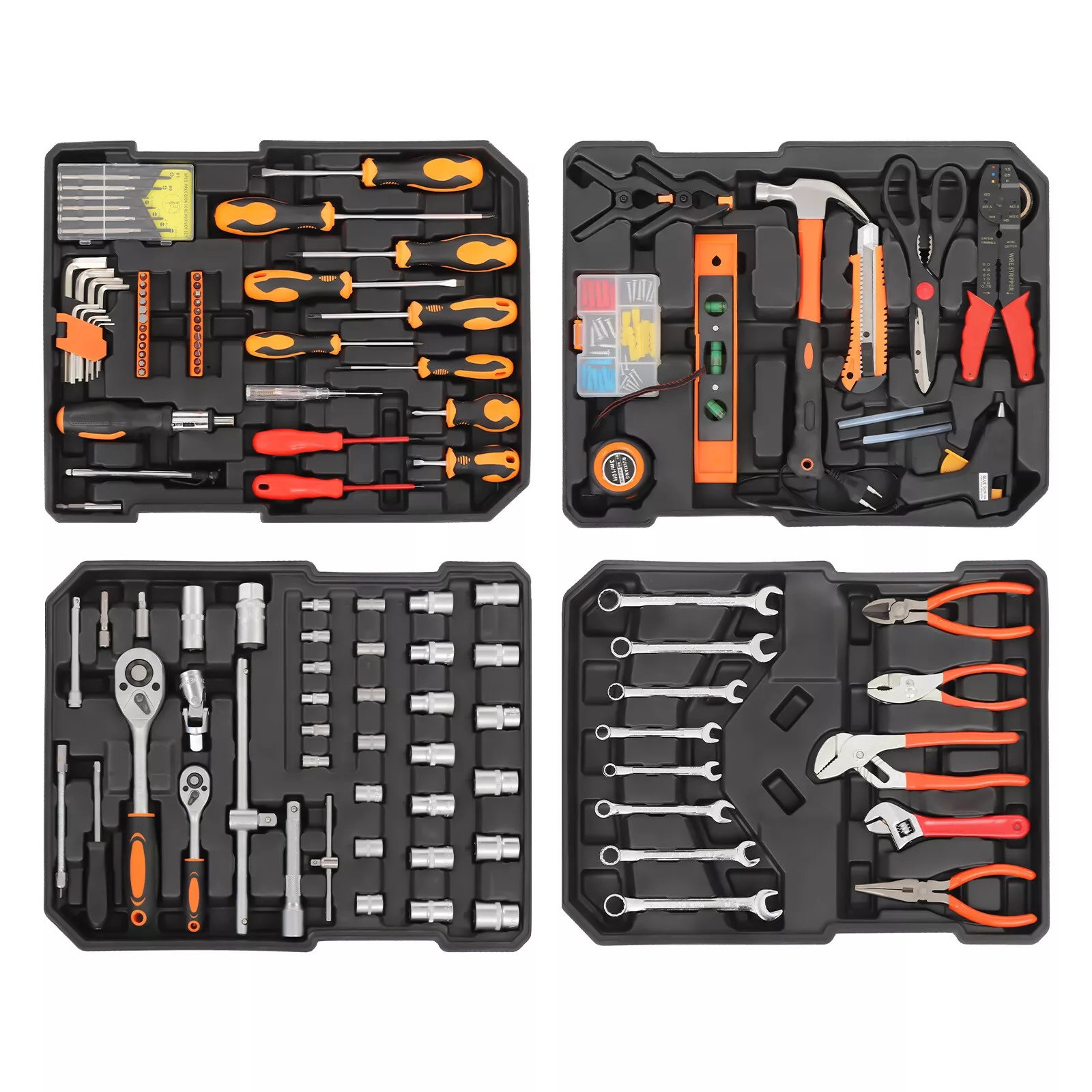 Heavy Duty Hand Hardware Tools Set Anti-Slip Handle and Durable Metal Perfect for Household and Workshop Repair Projects