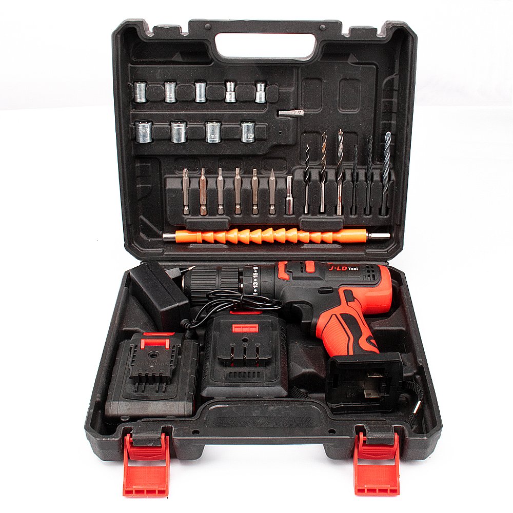 21V High Torque Portable Cordless Drill Set Wireless Battery Power Impact Drills Rechargeable Home Electric Screwdriver Kits