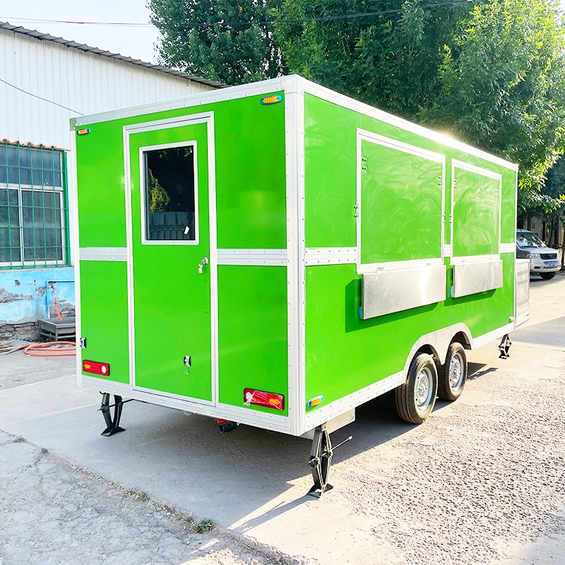 Solar Power Food Truck Moving Cart Mobile Food Trailer Beer Combi Food Truck for Sale
