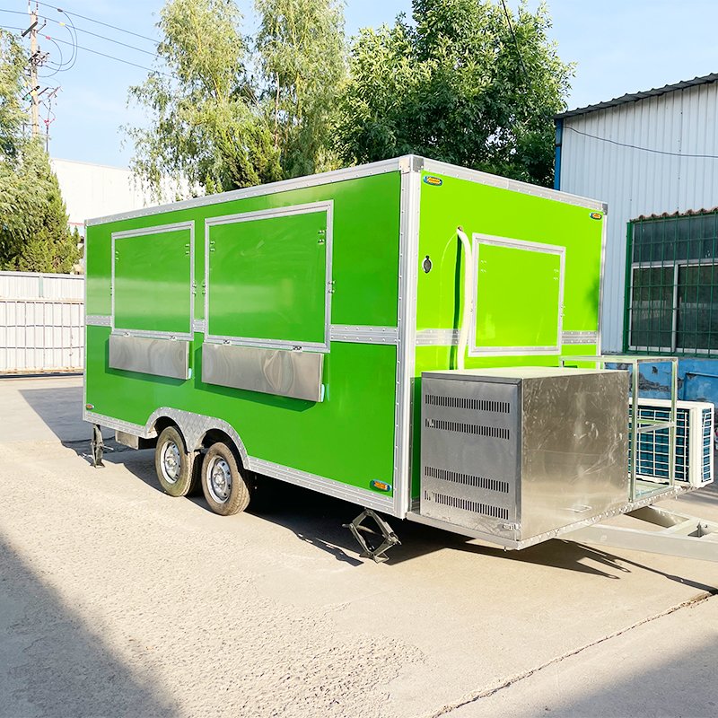 Solar Power Food Truck Moving Cart Mobile Food Trailer Beer Combi Food Truck for Sale