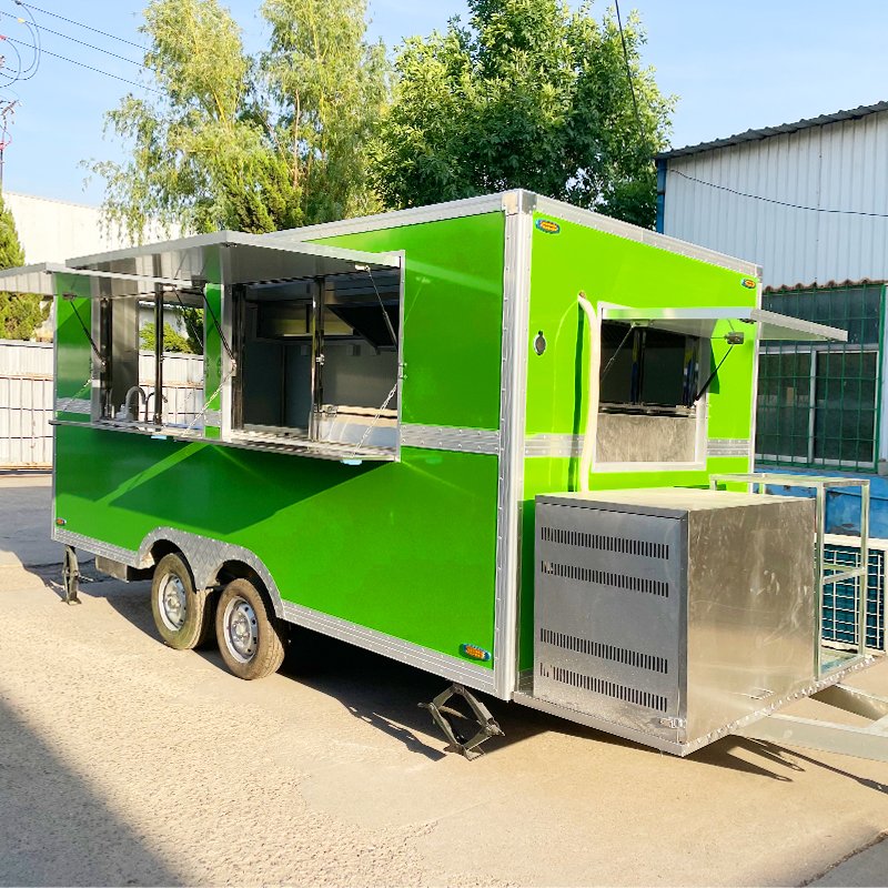 Solar Power Food Truck Moving Cart Mobile Food Trailer Beer Combi Food Truck for Sale