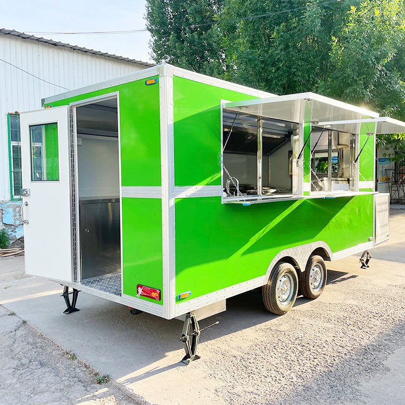 Solar Power Food Truck Moving Cart Mobile Food Trailer Beer Combi Food Truck for Sale