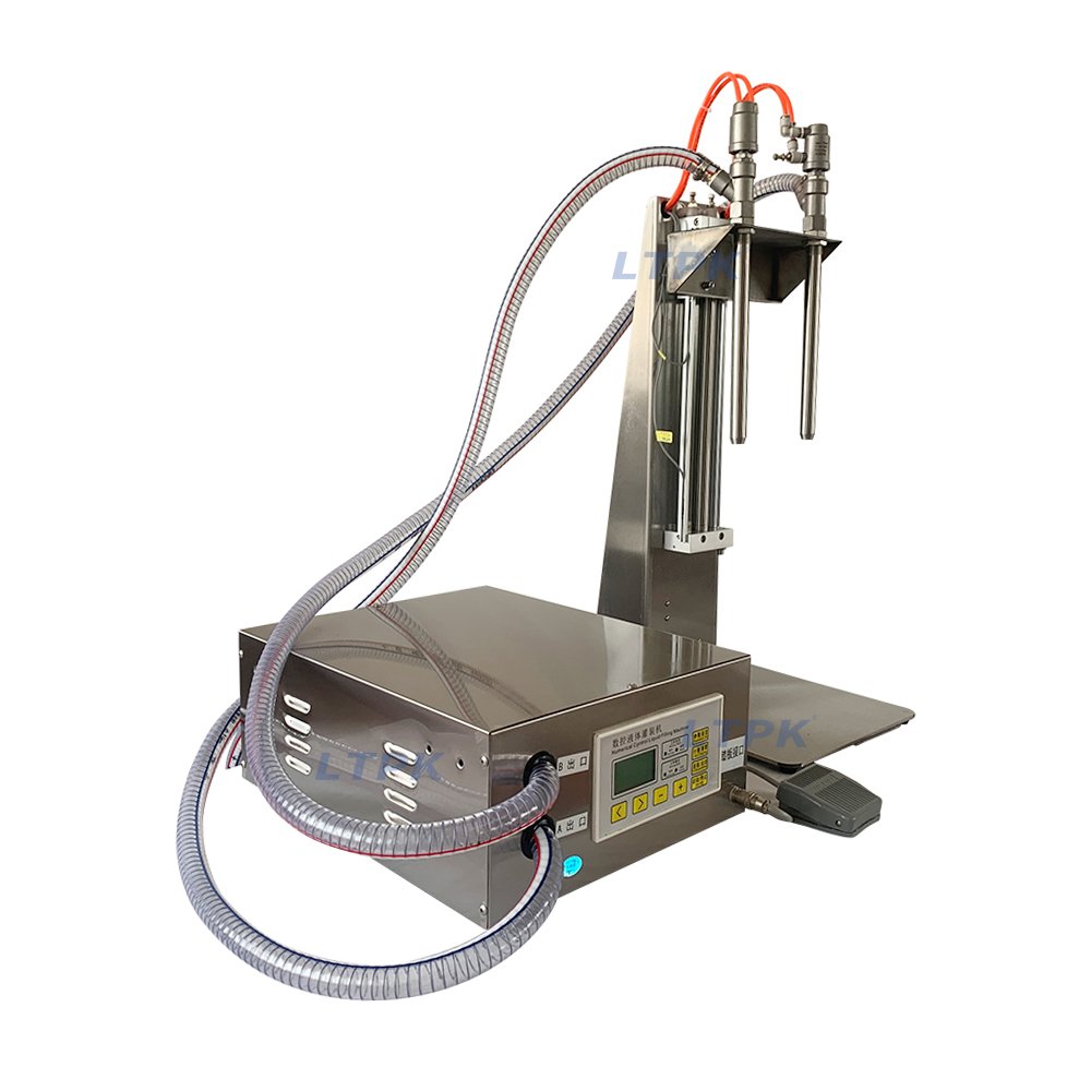 High Quality Double Heads Semi-auto Liquid Filling Machine for Perfume Cosmetic Liquid Product with Lifting Head