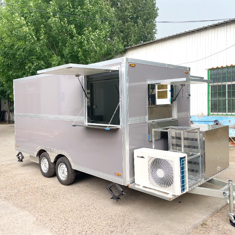 Food Cart Vending Tractor Trailer Design Tuk Tuk Taco Pizza Hamburger Snack Truck for Sale
