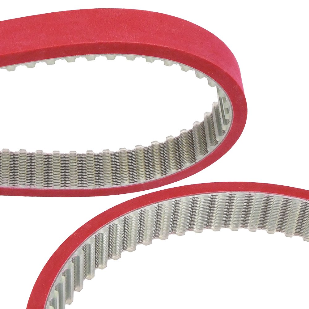 Factory machinery polyurethane timing teeth belt transmission vulcanized rubber coated belt packing machine with red rubber