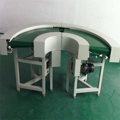 U Shape Belt Conveyor Set Long-Distance Curve Belt Conveyor System 90 180 Degree Curved Conveyor Belt