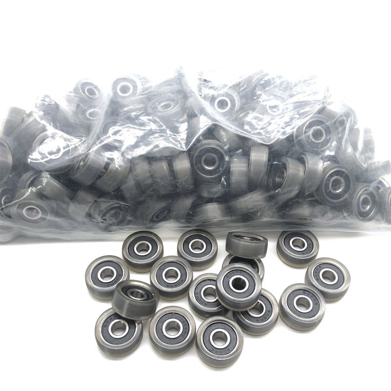 Cabinet sliding doors track rollers soft PU roller wheel PU62628-13 6x28x13mm polyurethane coated pulley wheels with bearings