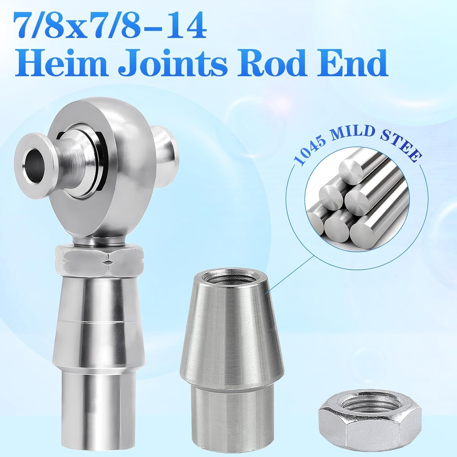 7/8 x7/8-14 Heim Joint Rod End Kit with Bung Left and Right Hand Thread Chromoly Kit Chromoly Joints Panhard Rod End Kit